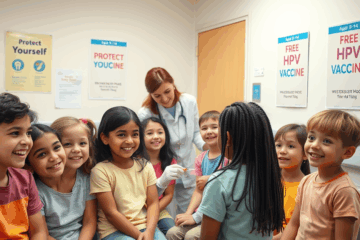 Imagem de campanha de vacinação contra HPV promovida pelo SUS.