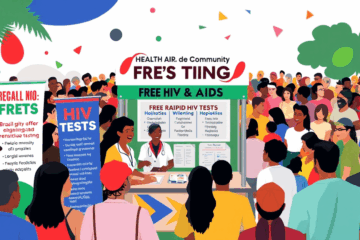 Imagem ilustrativa sobre testes gratuitos de HIV e Aids, mostrando locais e procedimentos.