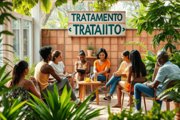 Imagem representativa do tratamento gratuito para dependência química, destacando apoio e reabilitação.
